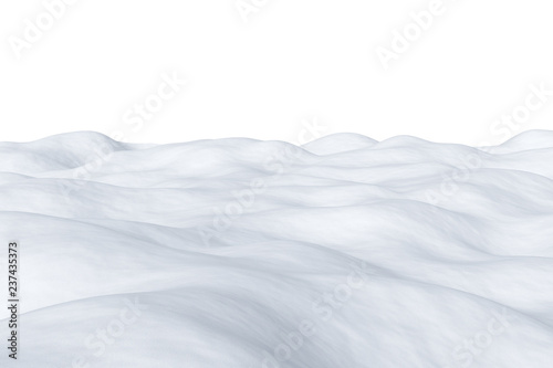 White snowy field isolated.