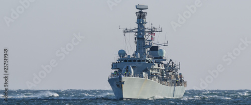 WARSHIP - Frigate on a patrol in the sea