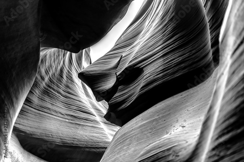 Lower Antelope Canyon in Arizona in Black and White
