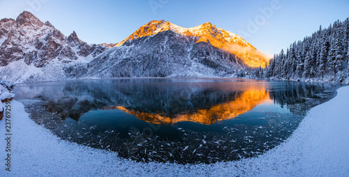 Winter mountain panoramic landscape