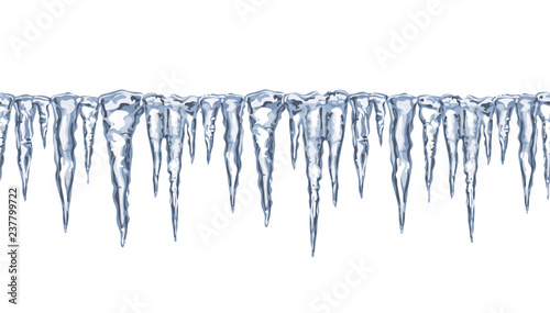 Icy seamless border, icicles.