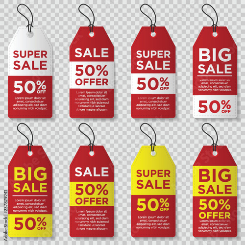 set of price tag labels tamplates vector eps 10, with realistic concept