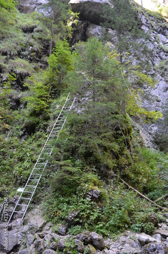 Tatry, Dolina Kościeliska, drabinka do Smoczej Jamy