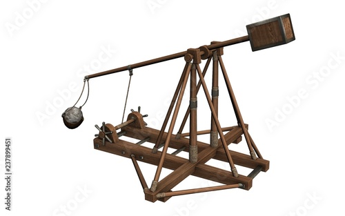 balista, catapult, 3d visualization, illustration