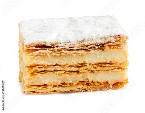 piece of cake napoleon isolated on white background