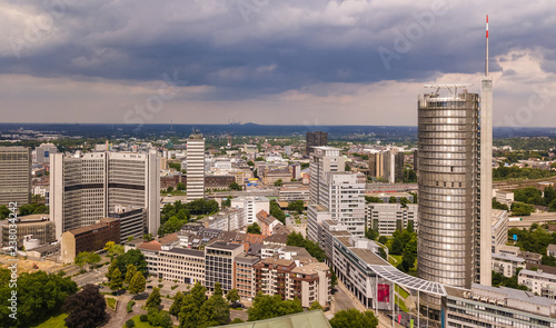 Skyline der Stadt Essen im Ruhrgebiet (Deutschland)