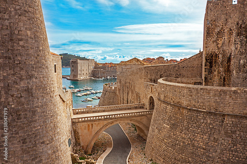 Old town and harbor of Dubrovnik Croatia