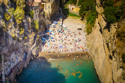 fiordo di furore beach seen from bridge