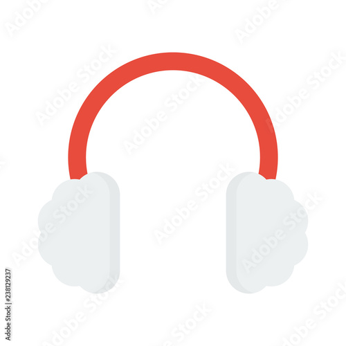 earmuffs icon in flat style isolated vector illustration on white transparent background