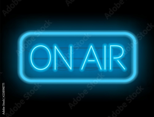 On air neon glowing sign on a dark background. Vector illustration.