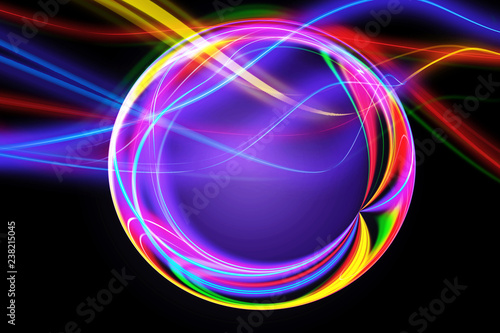 Abstract Artistic Multicolored Digitally Energized Circles Artwork Background