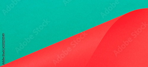 Abstract colorful background. Red and green color paper in geometric shapes