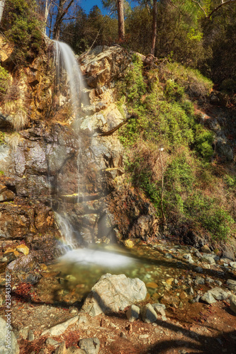 TROODOS MOUNTAIN, CYPRUS. The waterfall of Kalidonia close to Platres village, Troodos mountain
