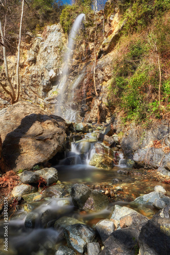 TROODOS MOUNTAIN, CYPRUS. The waterfall of Kalidonia close to Platres village, Troodos mountain