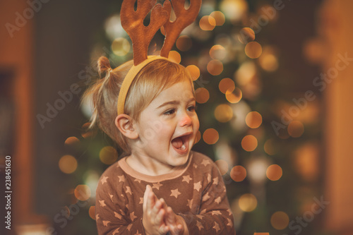 Baby on kid's Christmas party