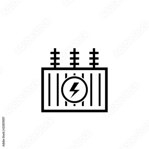 Electric transformer outline icon. Clipart image isolated on white background