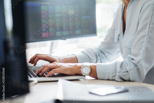 Businesswoman Working on a Laptop