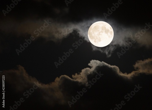 Full moon with clouds