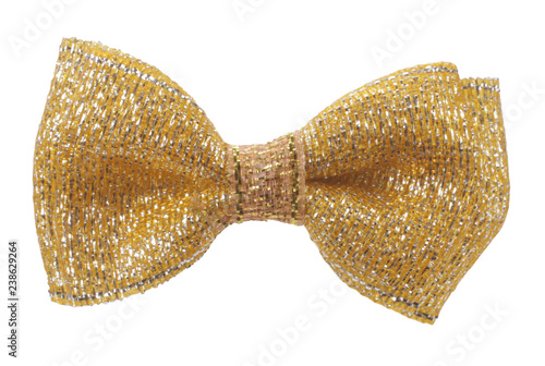 Golden hair bow tie with tinsels