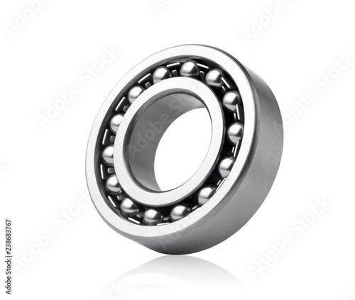 Metal ball bearing isolated on white background