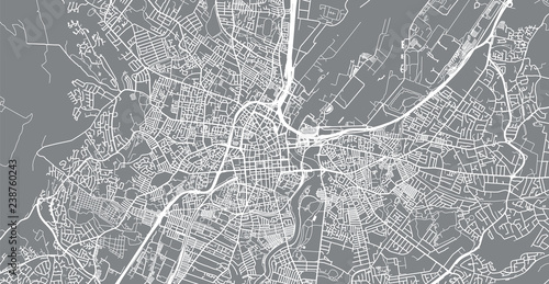 Urban vector city map of Belfast, Ireland