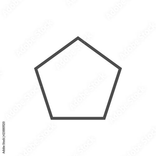 Polygon, pentagon shape icon. Vector illustration, flat design.