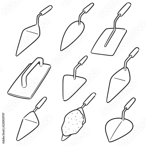 vector set of trowel