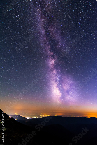 Milky way above Ranca, Romania