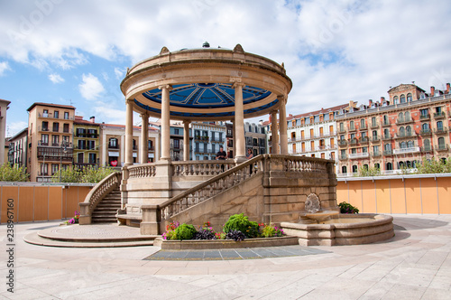 Plaza del Castillo bandstand in the Spanish city of Pamplona