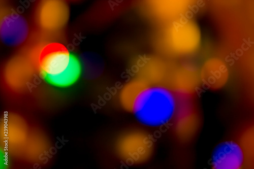 blur focus colored bokeh christmas ligths abstract background