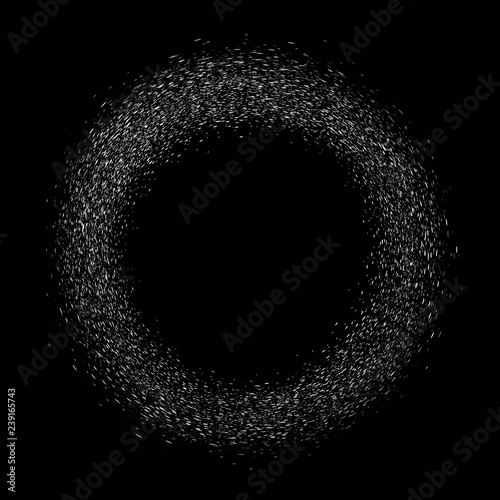 Stars ring silver and white, circle of dust and particles scatter abstract background vector illustration