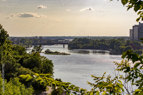 Beautiful sight of the Outaouais river in Ottawa