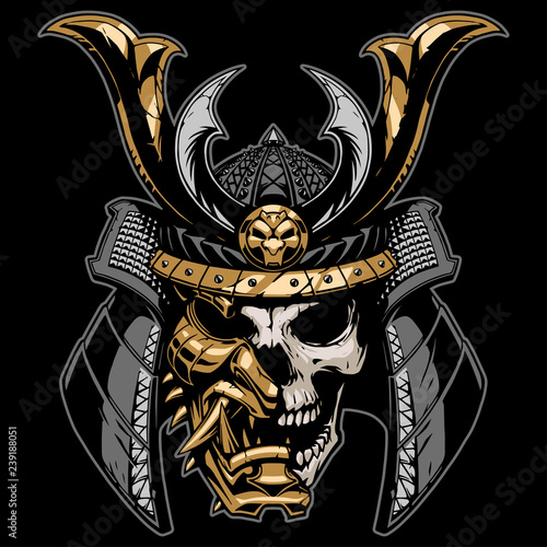 Samurai skull illustration