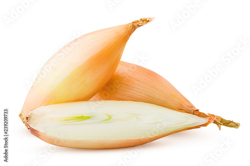 onion, shallot, isolated on white background, clipping path, full depth of field