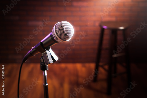 microphone on a stage