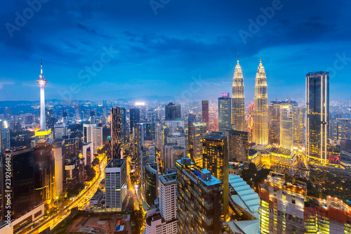 City of Kuala Lumpur, Malaysia at blue hour