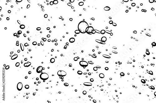 Transparent black and white shape of bubbles in liquid gel pattern background.