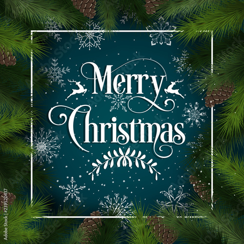 merry christmas greeting template poster design