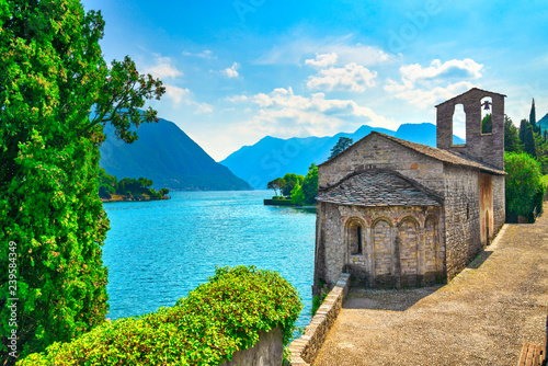 San Giacomo church Ossuccio Tremezzina, Como Lake district. Italy.