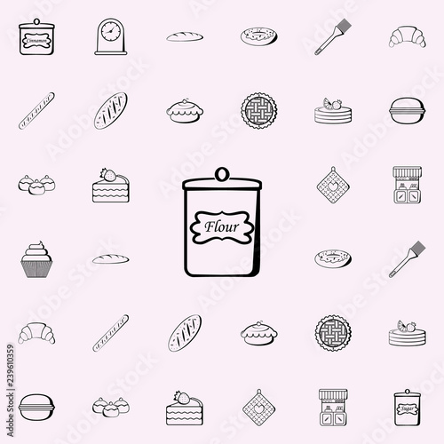 flour bank icon. Bakery shop icons universal set for web and mobile