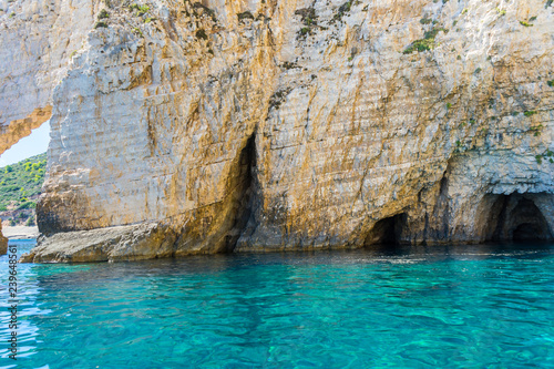 Greece, Zakynthos, Perfect turquoise water like paradise and keri caves