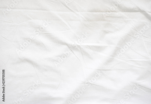 Wrinkle on white bed sheet