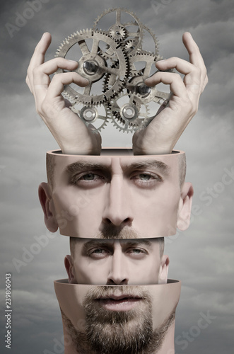 Surreal portrait of man