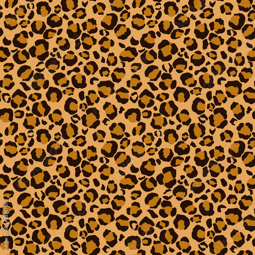 Leopard Print Seamless Pattern - Leopard print design in brown, orange, and gold colors