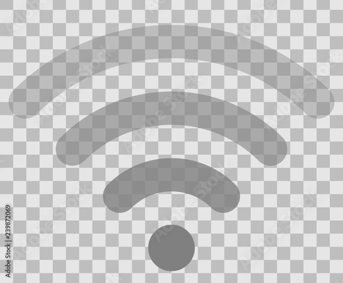 Wifi symbol icon - medium gray simple rounded transparent, isolated - vector