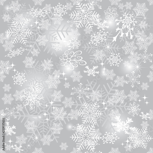 Delicate silvery seamless Christmas pattern