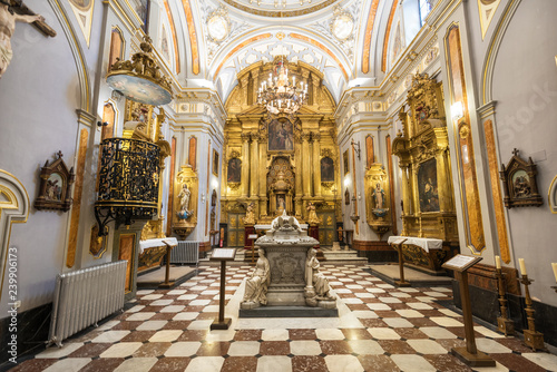 Interior of Doncellas Nobles Church, Toledo, Spain.
