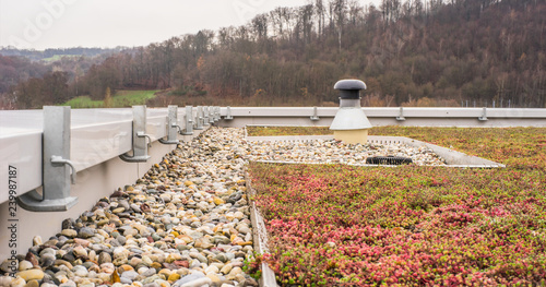 Flachdach Kiesdach und Dachbegrünung - Flat roof Gravel roof and roof greening