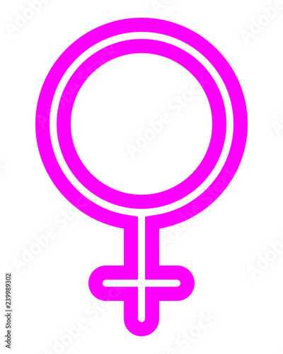 Female symbol icon - purple thin outlined rounded, isolated - vector