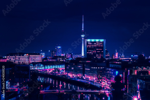 Berlin skyline in the night